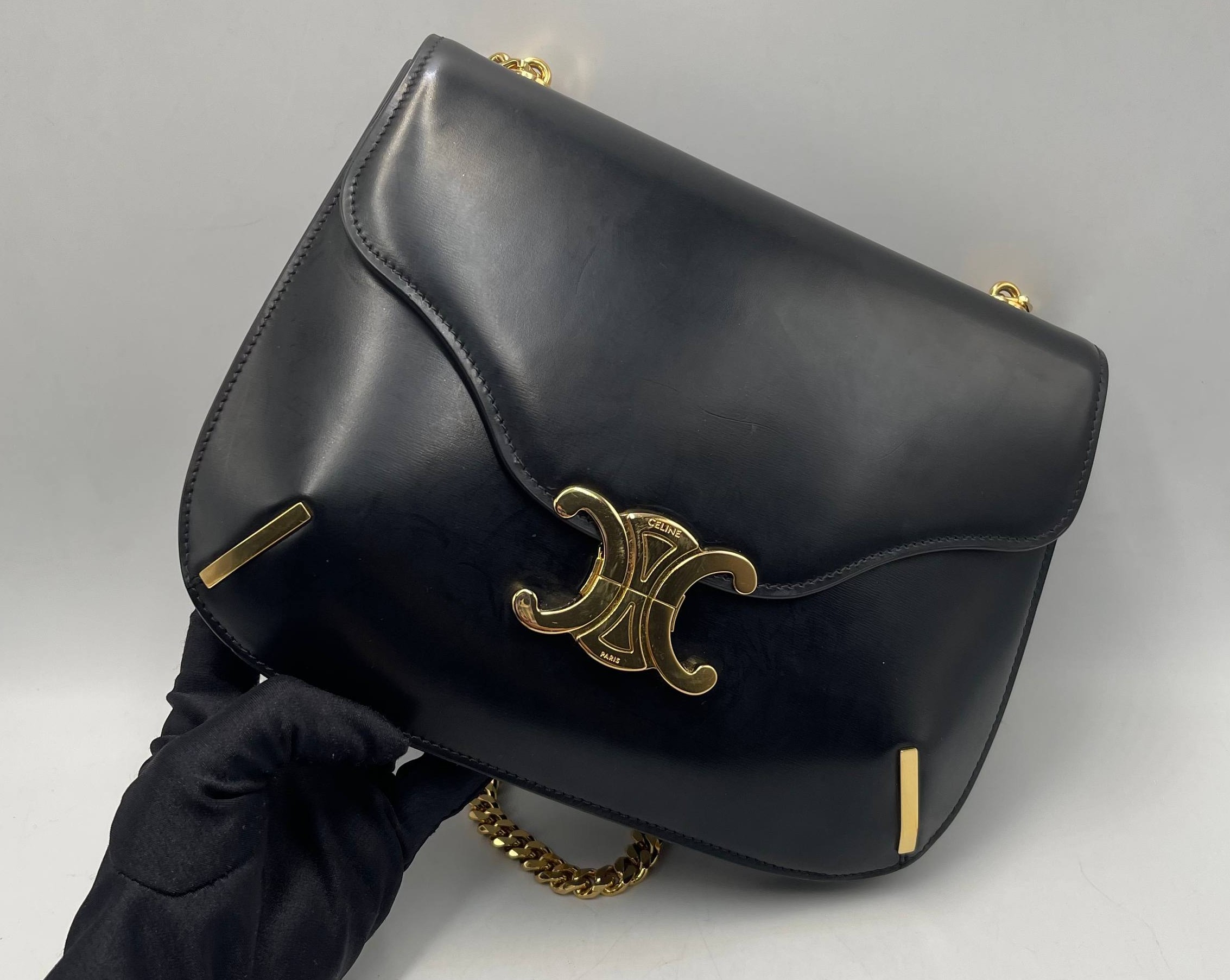 CELINE Teen Triomphe Shoulder Bag in Smooth Calfskin