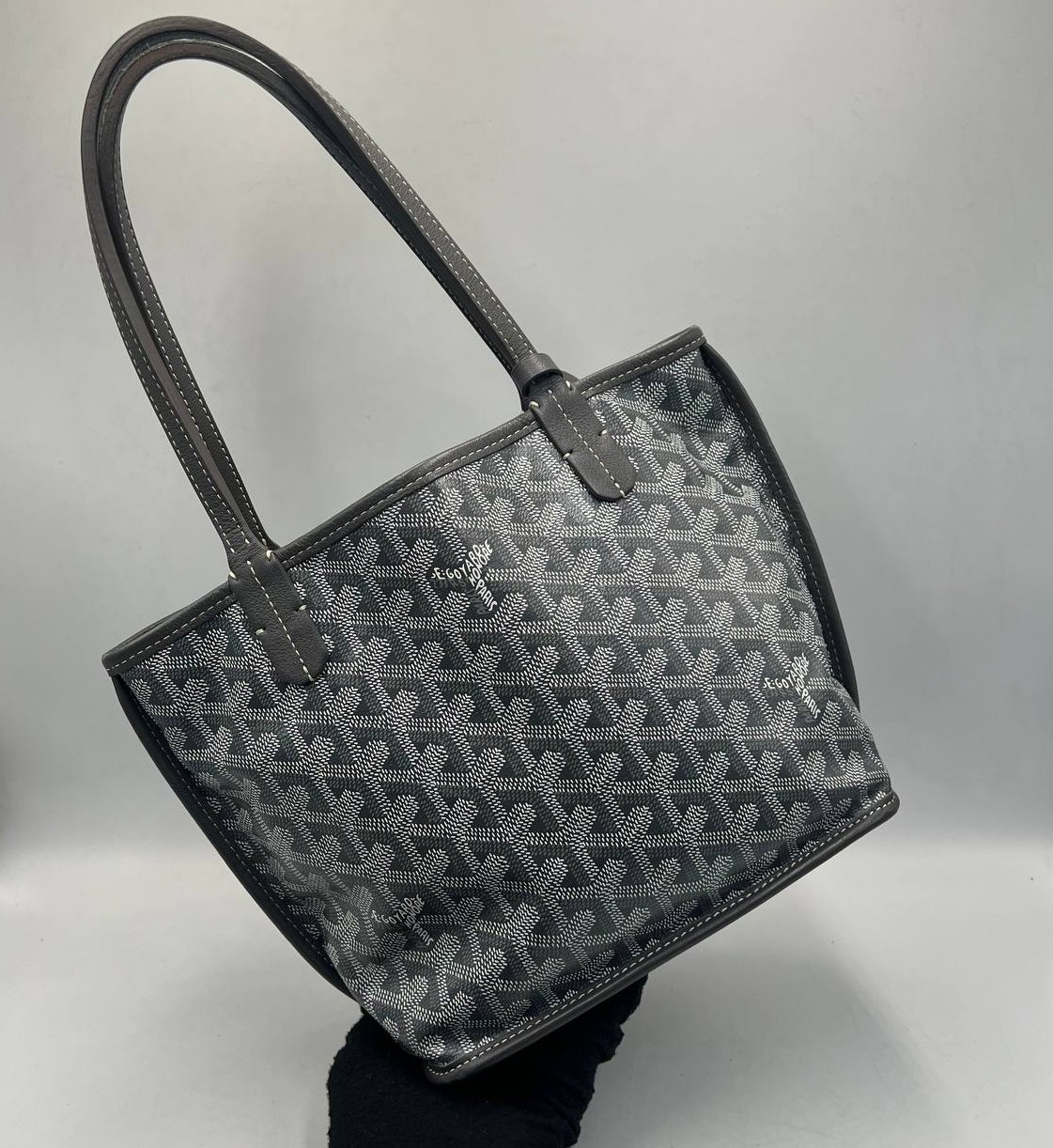 GOYARD BAG MINI ANJOU GREY WITH POUCH