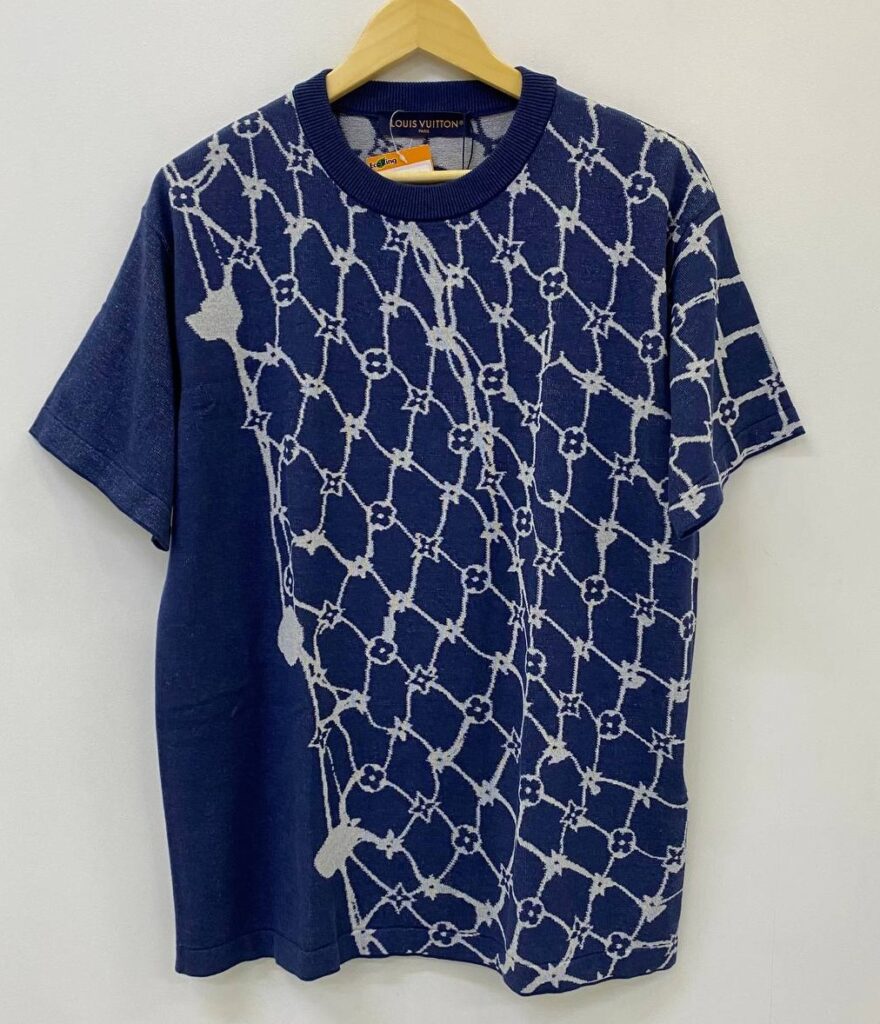 LOUIS VUITTON CLOTHES SWEATER RM242MM AUR HRN16W SHORT SLEEVE BLUE #M