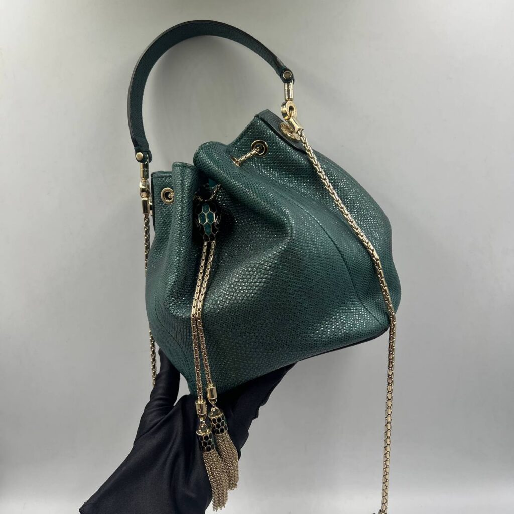 BVLGARI SERPENTI FOREVER BUCKET GREENBAG