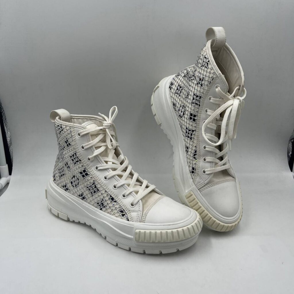 LOUIS VUITTON HIGH-TOP CRYSTAL SNEAKERS