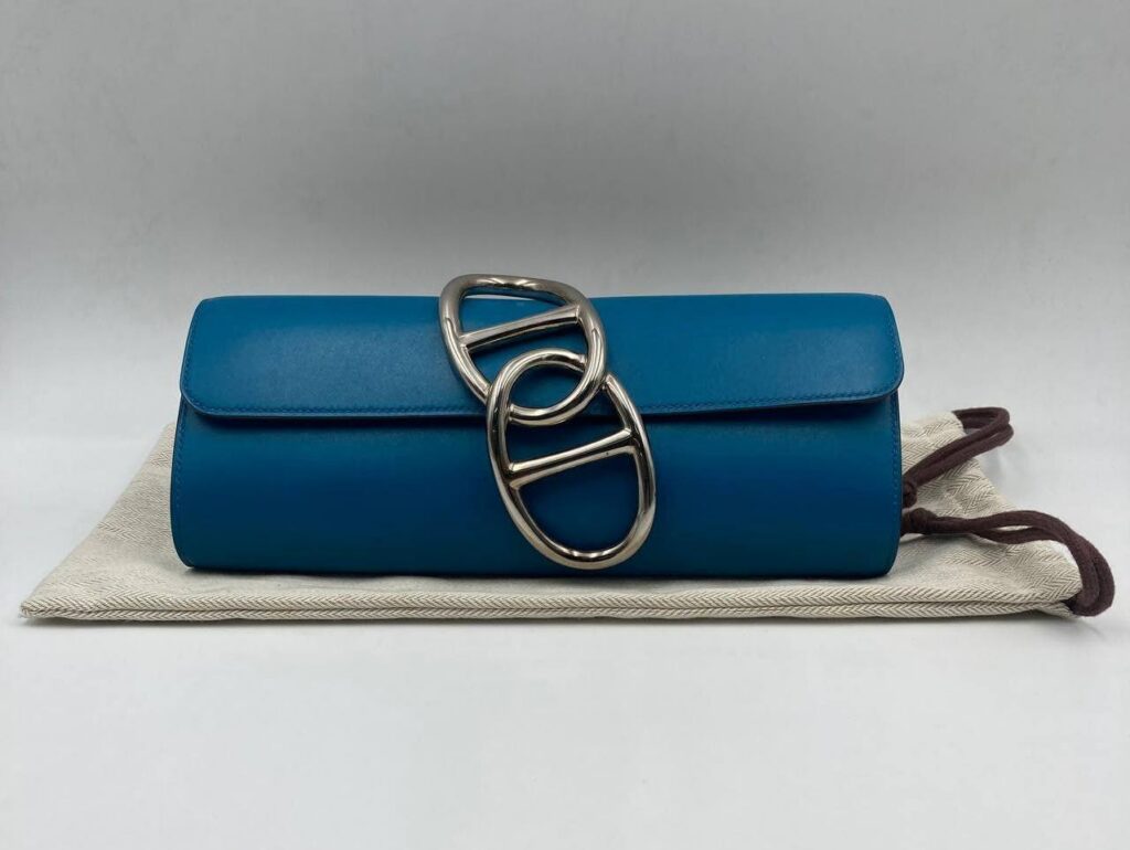 HERMES BAG EGEE CLUTCH BLUE