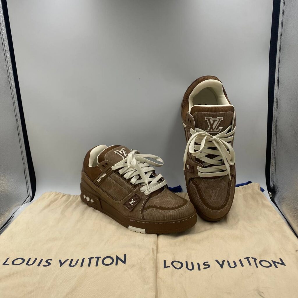 LOUIS VUITTON SHOES TRAINER  LOW-TOP SNEAKER MONOGRAM DENIM