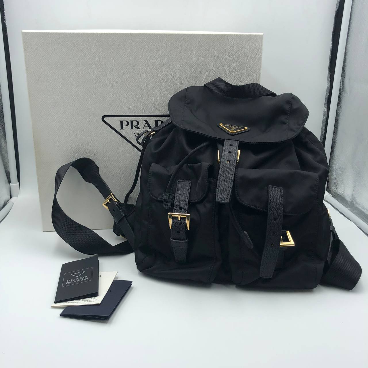 PRADA BAG RE-NYLON BLACK BACKPACK