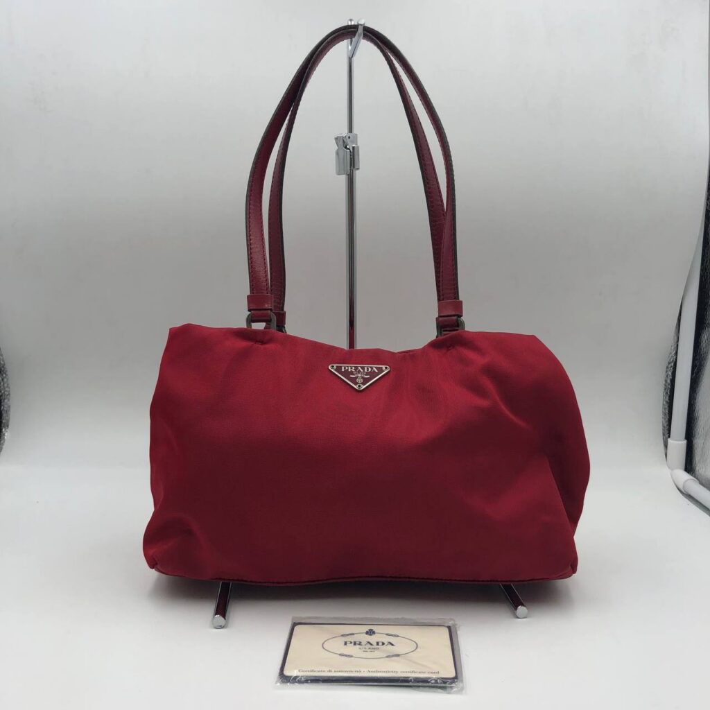 PRADA TESSUTO NYLON SHOULDER RED BAG
